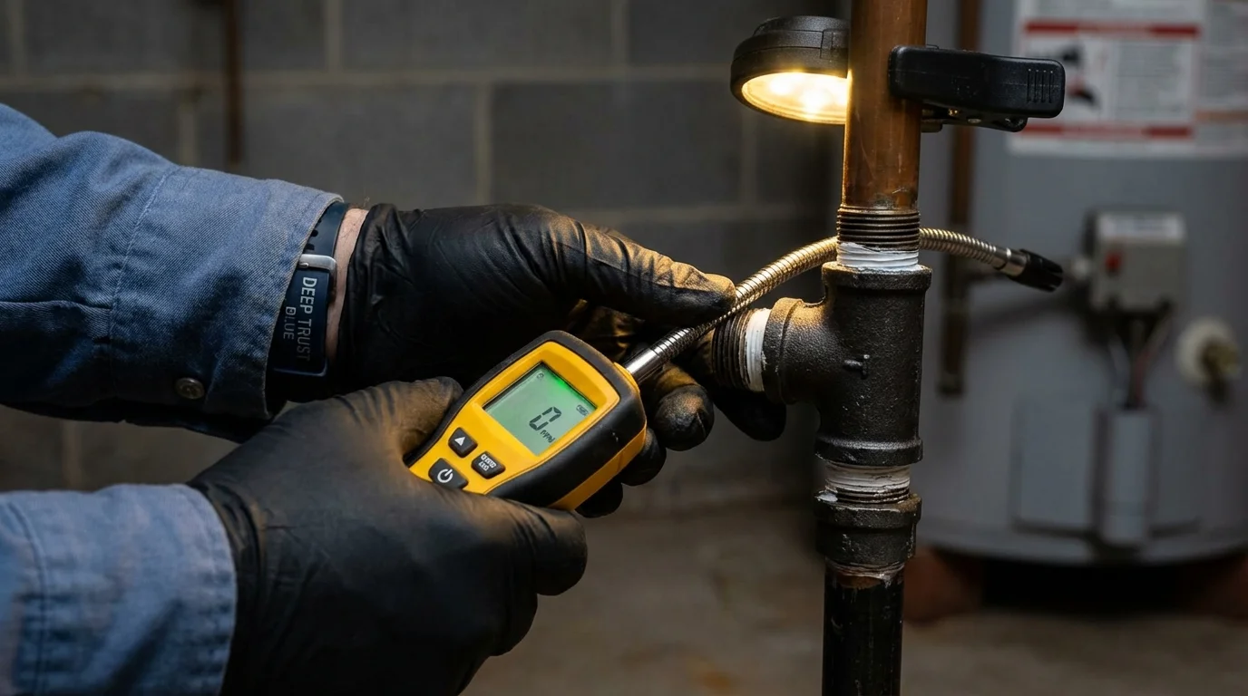 Gas leak detection with electronic sniffer by Johns Plumbing LLC in Cottage Grove